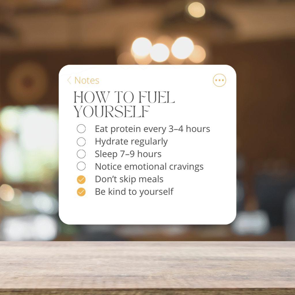 Infographic how to fuel yourself. How hunger affects your mental health