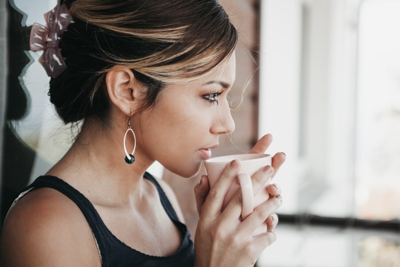 Woman drinking tea