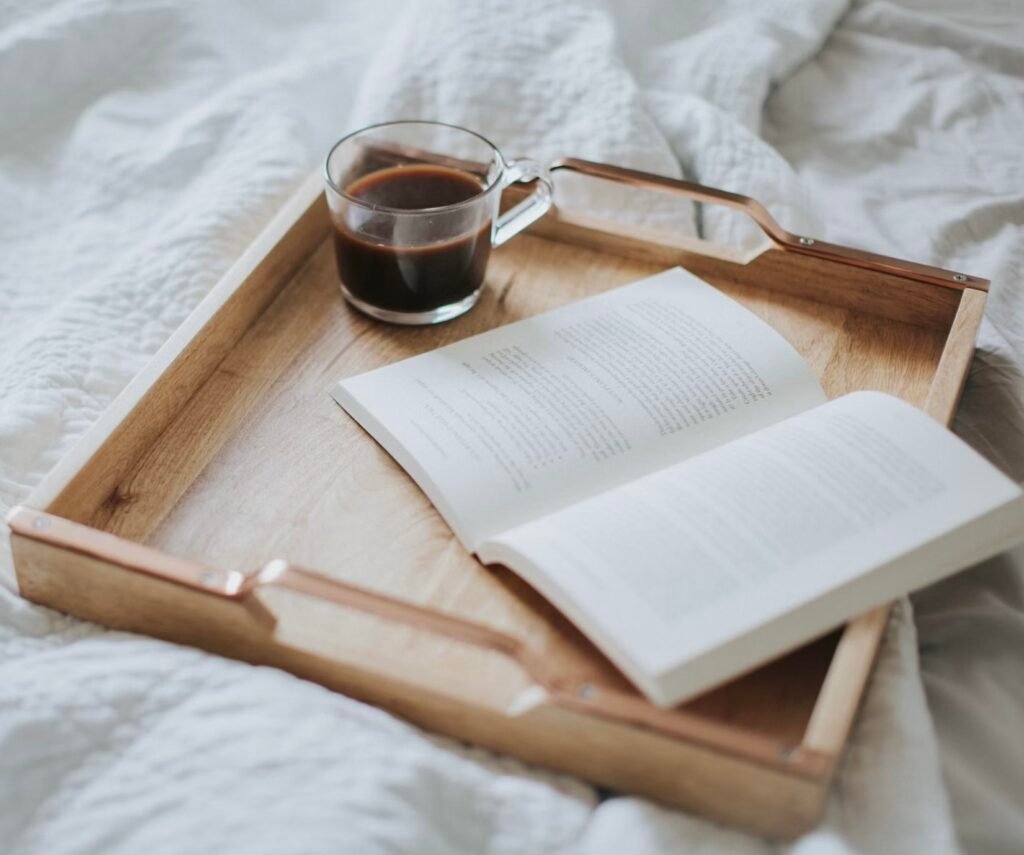 A book and coffee as an example for cbt therapy tools