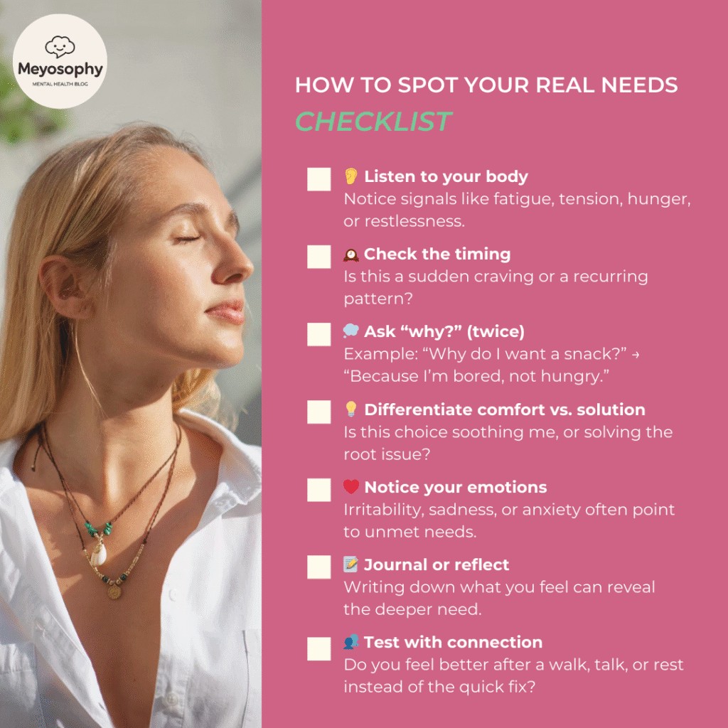 How to spot your real needs checklist
