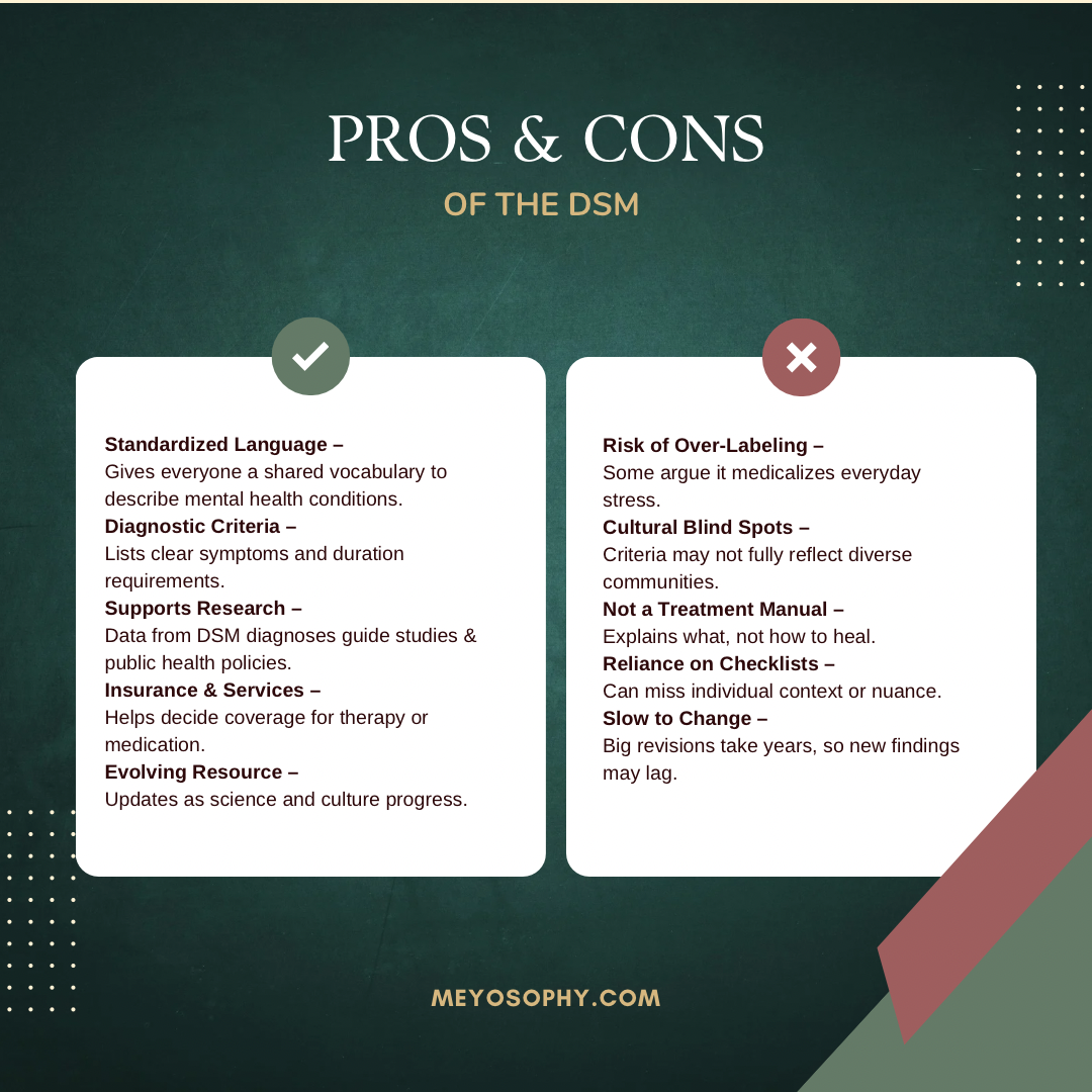 Pros and cons of the dsm